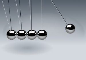 newton's cradle illustrating concept of goals